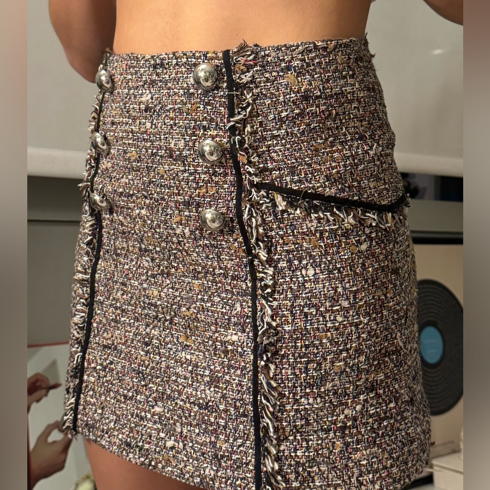 Veronica Beard Multicolor Tweed Mini Skirt